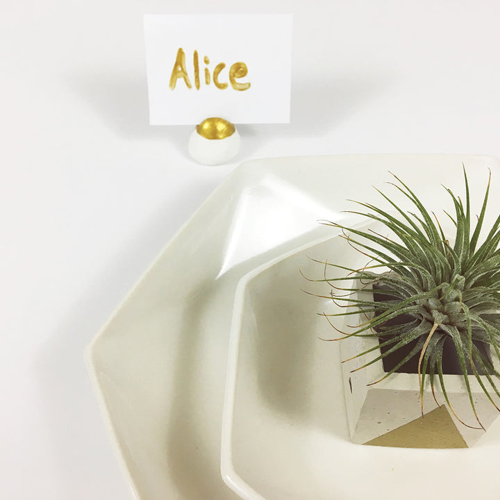 DIY: Gold Dipped Name Card Holders